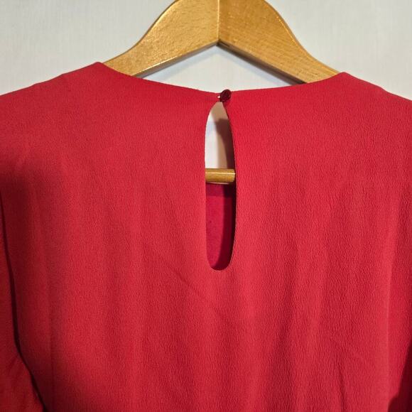 Vintage Jojo Mamen Bebe Red Layered Embroidered Midi Dress Bohemian Easter 8 - Picture 11 of 11